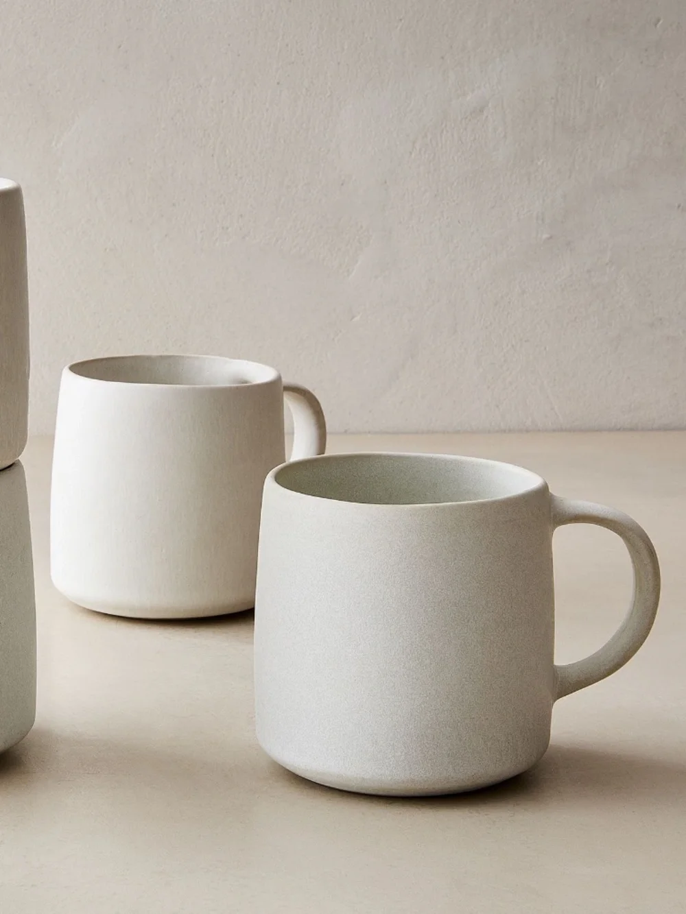 Kanto Stoneware Handled White Mug Set of Two